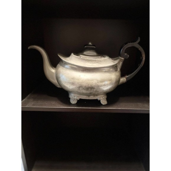 Original Antique Dixon & Son Coffee Footed Teapot Wood Handle 1800s - Picture 1 of 12